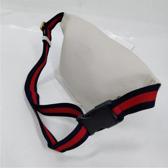 AUTH Gucci Grained Calfskin Logo Leather Waist Pouch Belt Bum Bag Fanny Pack - Picture 5 of 9